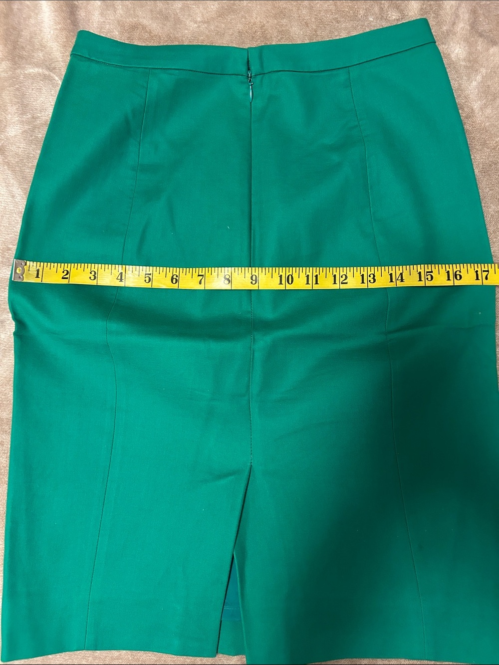 J. Crew Emerald Green Pencil Skirt Cotton Twill,  Size 0O - Picture 7 of 7